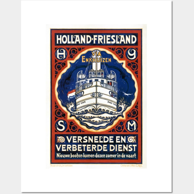 Vintage Travel Poster The Netherlands Holland Friesland Wall Art by vintagetreasure